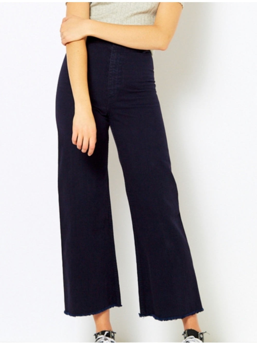 Anthropologie Creatures of Comfort Maison Wide Leg Black Denim Jeans| Size 2